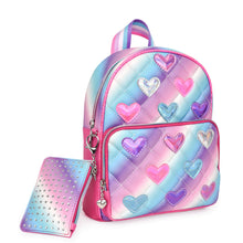 Load image into Gallery viewer, Heart-Patched Quilted Mini Backpack with Coin Purse
