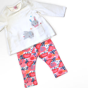 Chic Bunny T-shirt and Plush Trousers