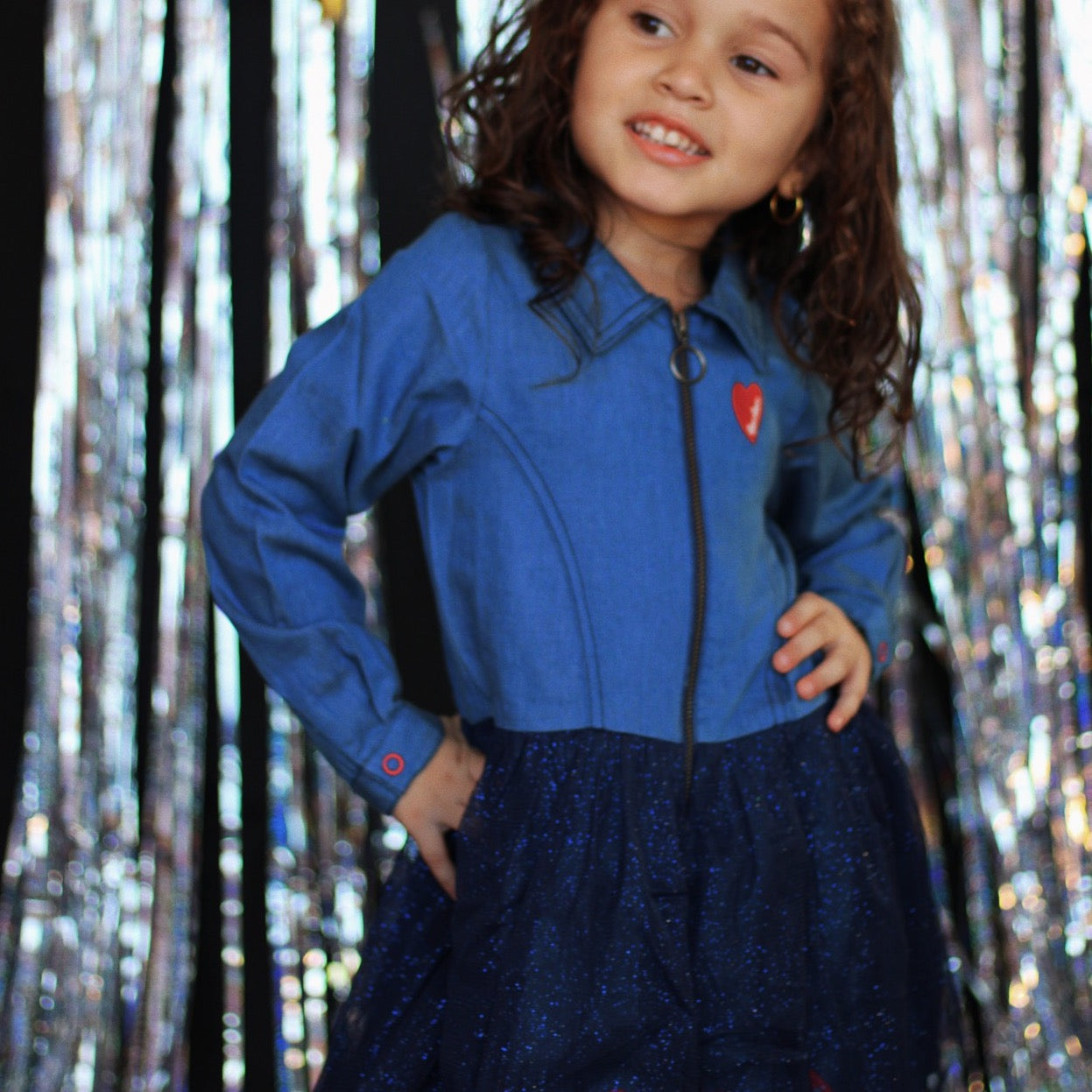 Denim Heart Dress  Kid's Palooza Boutique