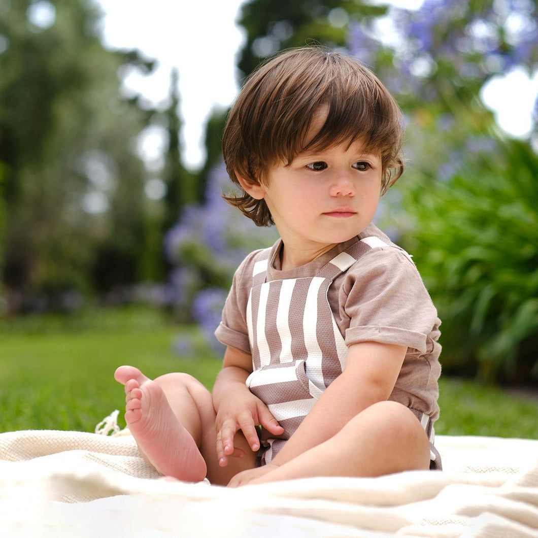 Conga Taupe Overall with Tee Set