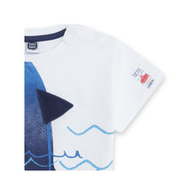 Load image into Gallery viewer, Sharks &amp; Red Submarine White Tee

