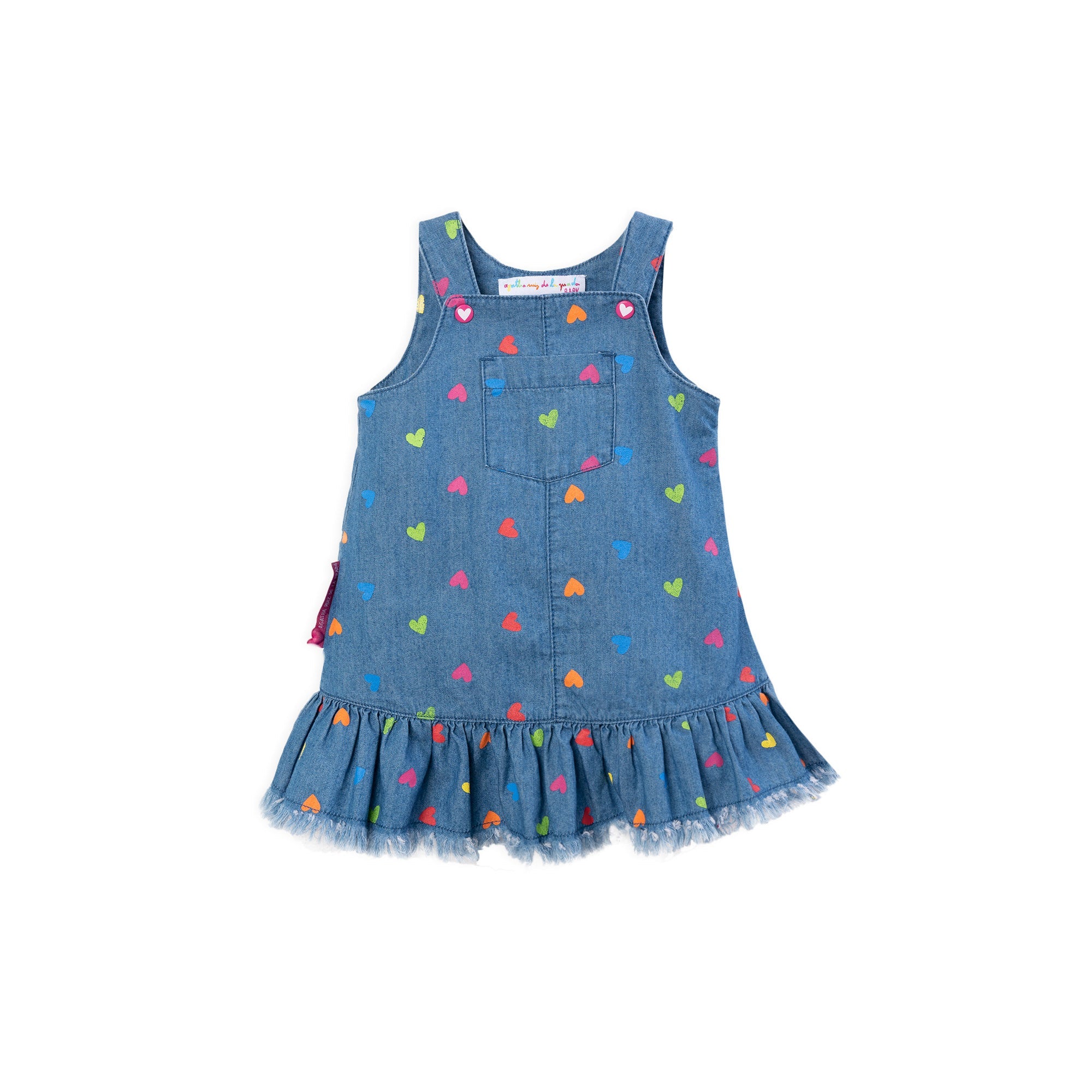 white christmas dresses Crystal Heart Denim Bow Dress, 6 main image 0