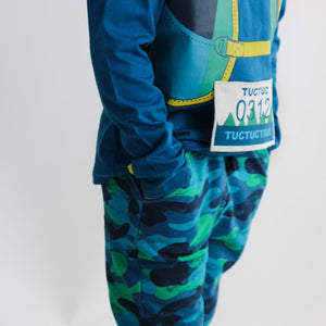 Color Hiker Blue Camouflage Plush Trousers