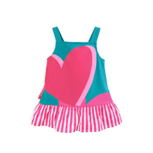 Load image into Gallery viewer, ARP Hot Pink Heart &amp; Stripe Dress
