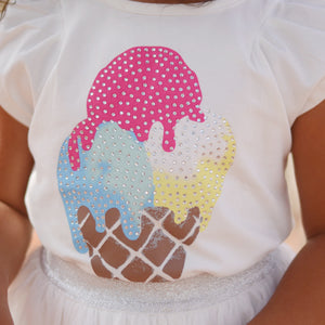 Rhinestones Ice Cream Tee