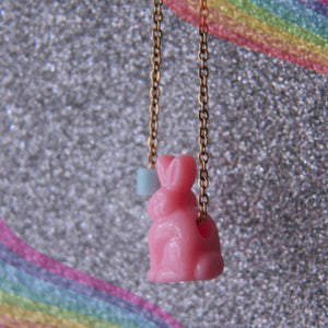 Pink Bunny Necklace